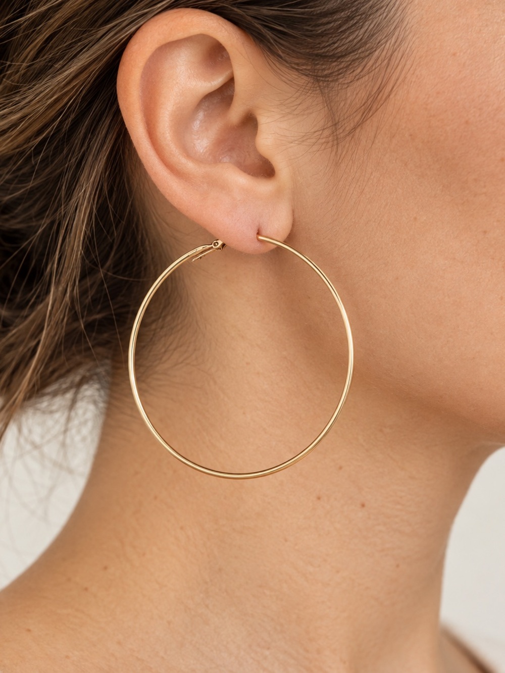 Classic Gold Hoop Earrings - Oversized Thin Circle